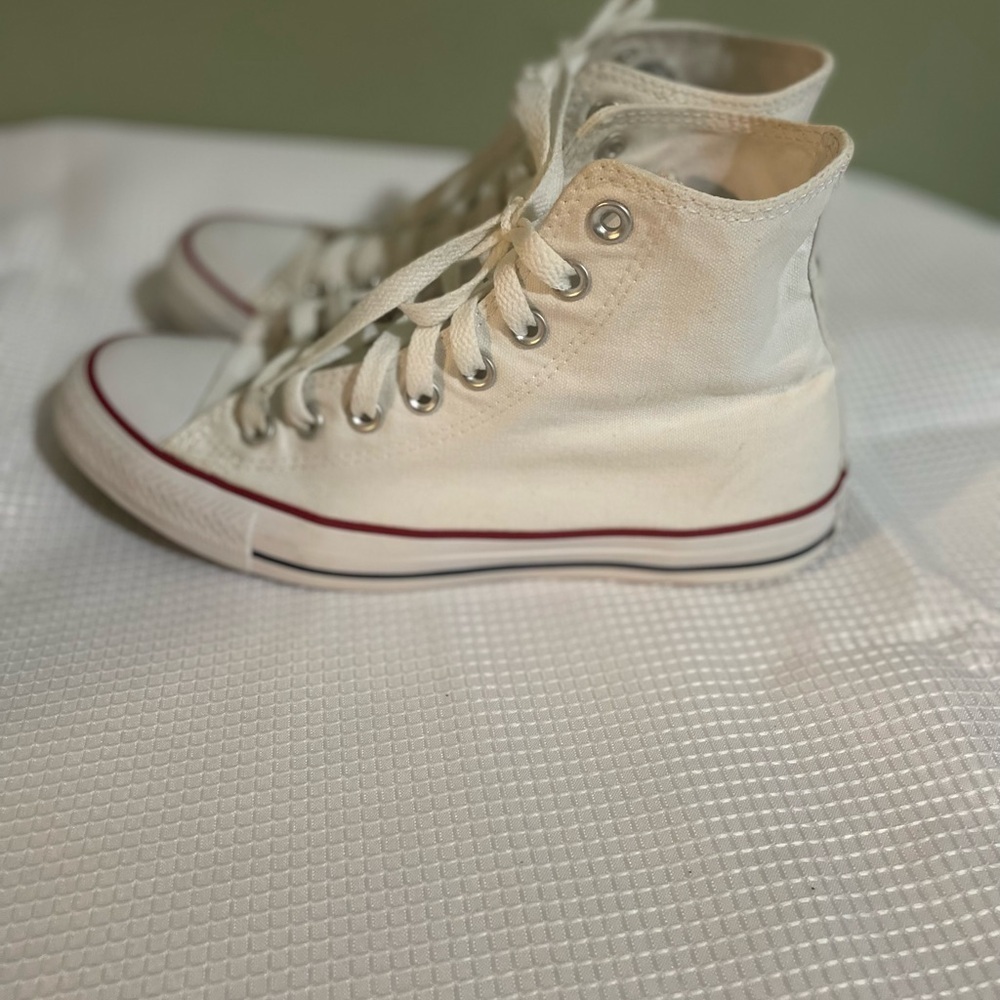 Converse All Star White Canvas High-Tops - Picture 3 of 8